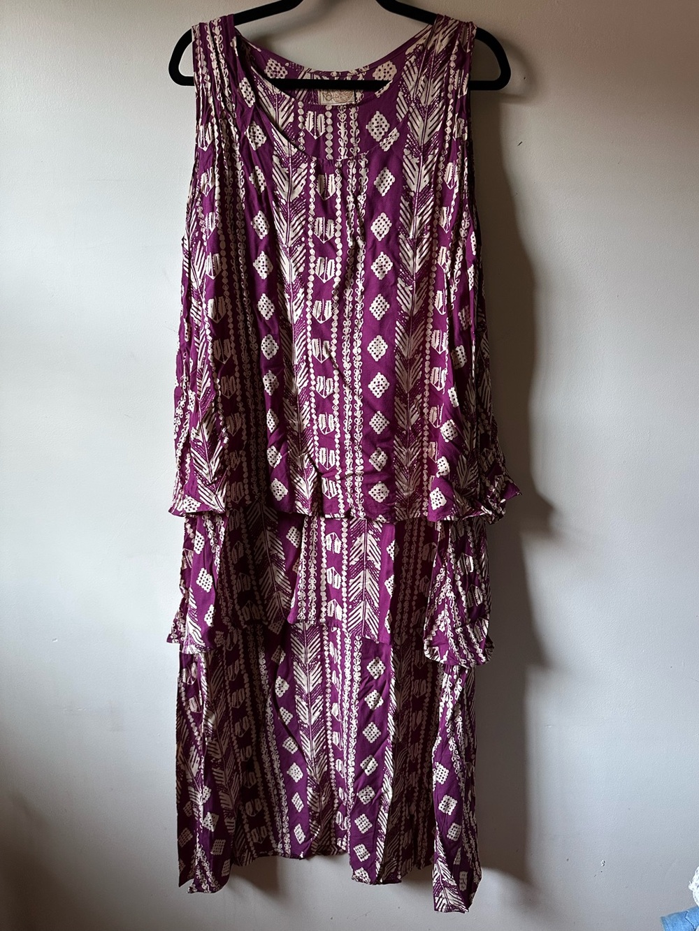 Vintage Noa Noa Tiered Rayon Resort Wear Dress